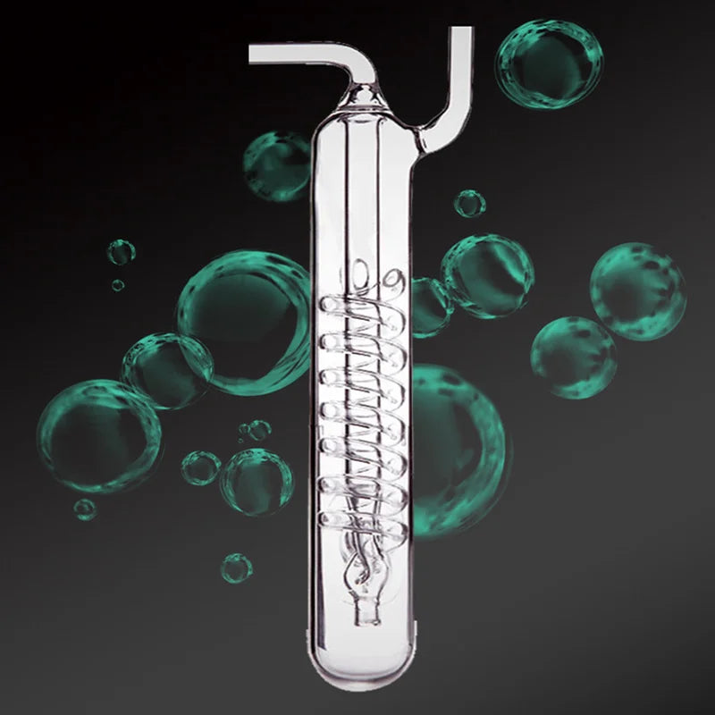 Aquarium Spiral Bubble Recorder Diffuser Glass CO2 Bubble Counter ADA Style Atomizer Water System Fish Tank Plant Pet Products Qme