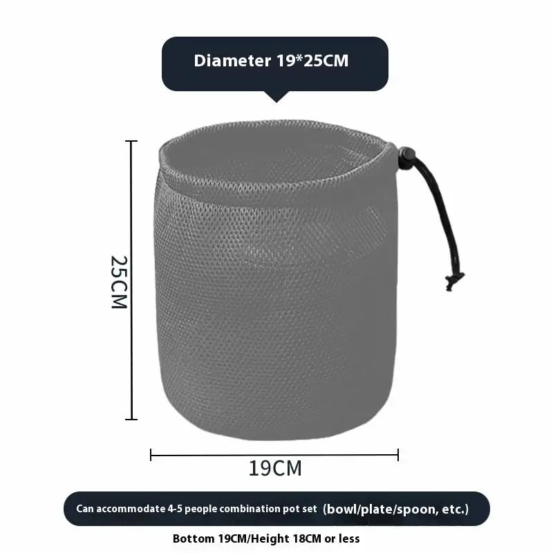 Outdoor Camping Storage Protective Bags Portable Picnic Cookware Mesh Qme 4 Gray