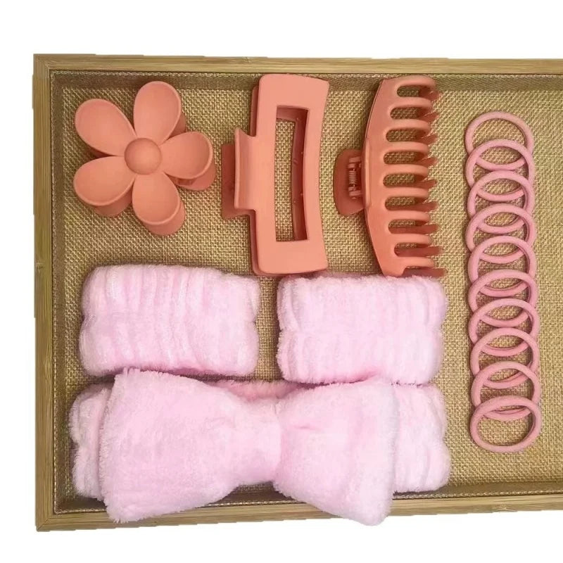3/16pcs New Dopamine Hair Accessories Kit Flower Shaped Multi-Styles Hair Grabs Hair Circles For Women Daily Party Gift Qme