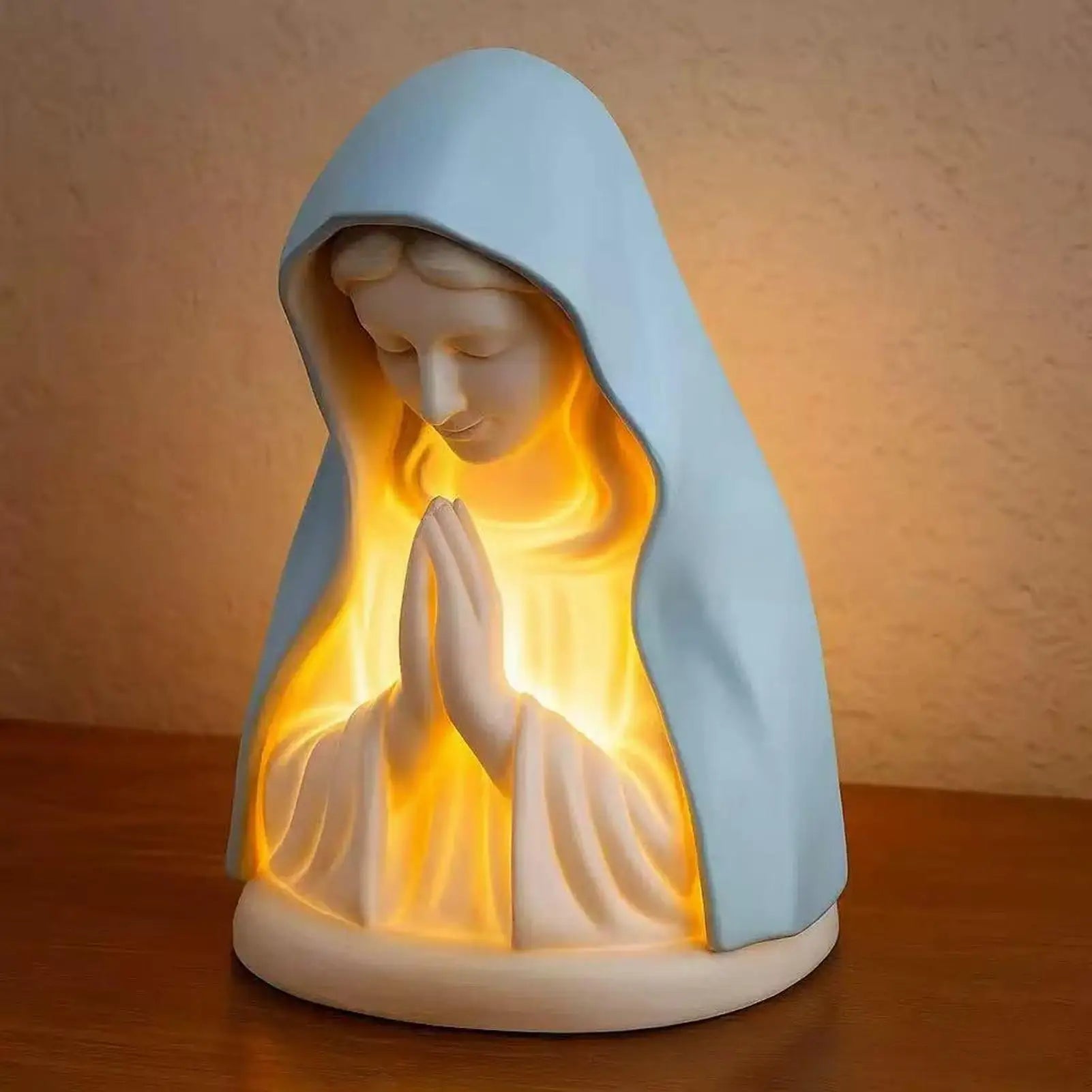 Blessed Mother Mary Night Light Warm Lighting Figure Craft Catholic Night Light for Home House Birthday Nursery College Room Qme