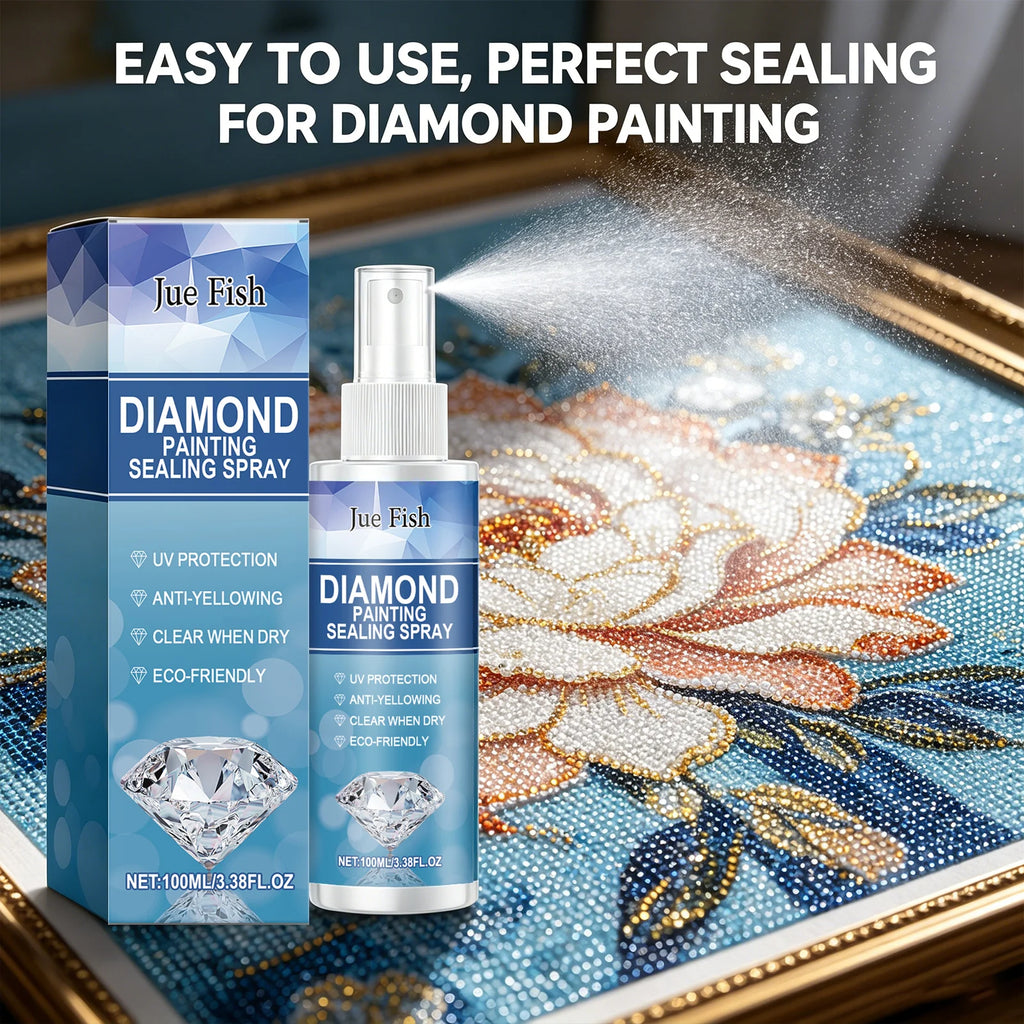 Diamond Paintings Sealing Spray Enhancing Diamond Shine Effect UV Protection Eco-Friendly Anti-Yellowing Spray Permanent Sealer Qme