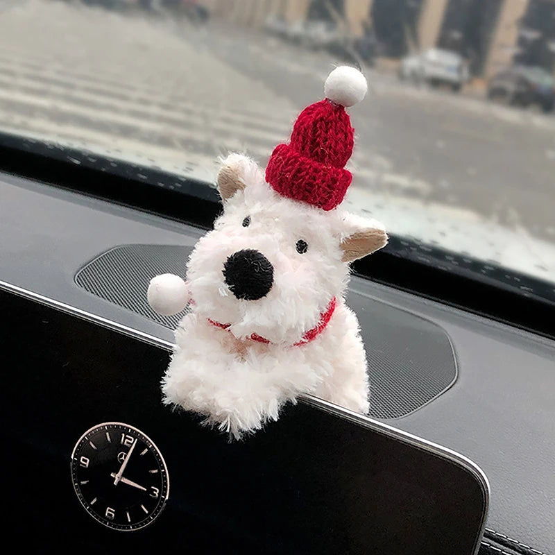 Cute Puppy Car Windshield Wiper Decorations Interior Plush Doll Qme A1