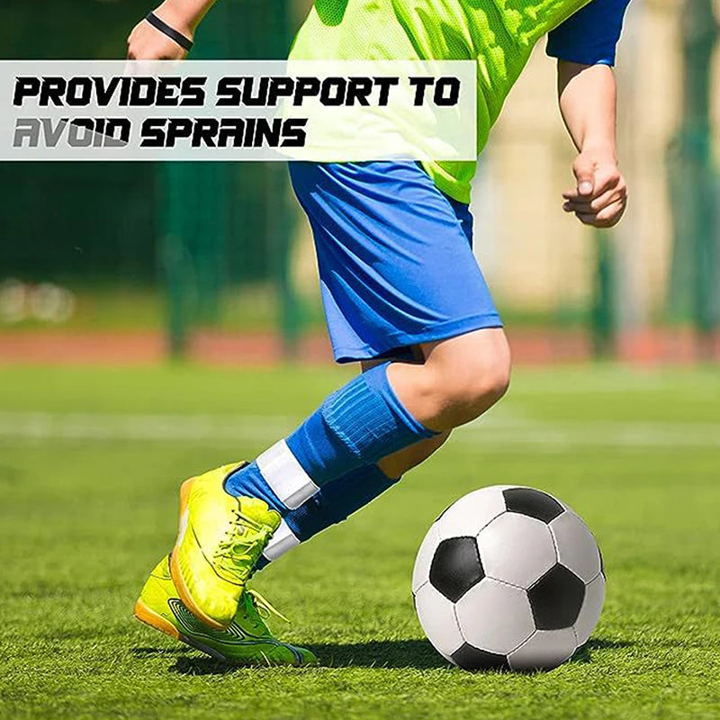 1Pair Soccer Shin Guard Strap Fixed Bandage Tape Fastener Shinguard Qme