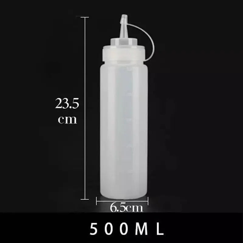 500 ML Plastic Pointed Mouth Squeeze Type Sauce Bottle Made Environmentally Friendly Materials Clean Dustproof Seasoning Bottles Qme 500ml