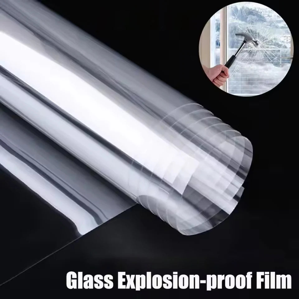 Explosion-Proof Safety Window Film 50cm Wide Safety Glass Protection Film Self-Adhesive Shatterproof And Explosion-Proof. Qme