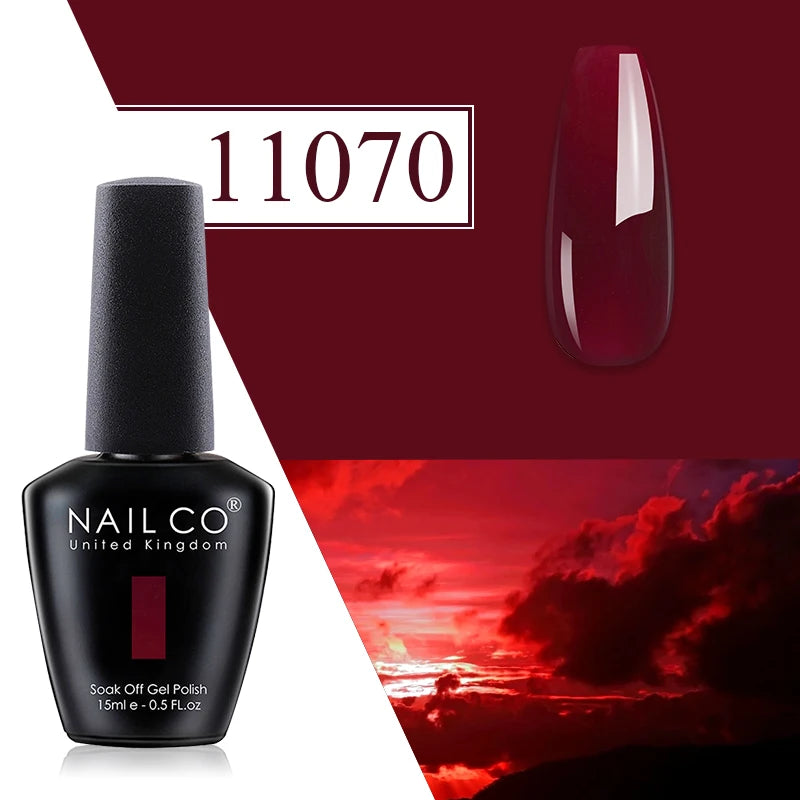Nailco Jelly Gel Nail Polish Transparent Varnishes 44 Colors Red Pink