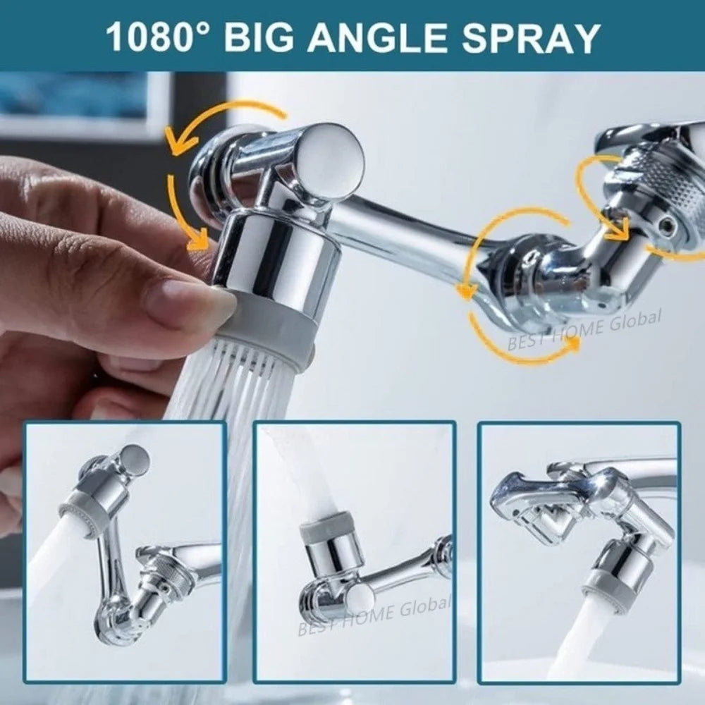 99% Universal 1080° Rotary Extender Faucet Splash Head Aerator Plastic for Kitchen Washbasin Tap Bubbler Nozzle Robotic Arm Qme