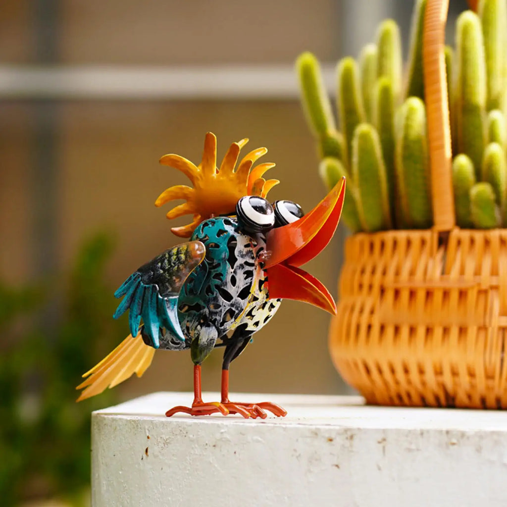 Outdoor Bird Decor Animal Yard Decorations Funny Big Eyes Mouth Qme