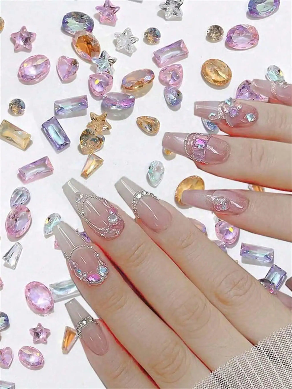 50 100 Colorful Zirconia Mini Nail Rhinestones 3D Charms Jewelry Art Qme