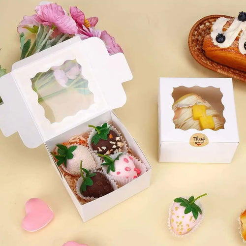 10 Paper Cupcake Packaging Boxes Pastry Cookies Snowflake Pastries Qme