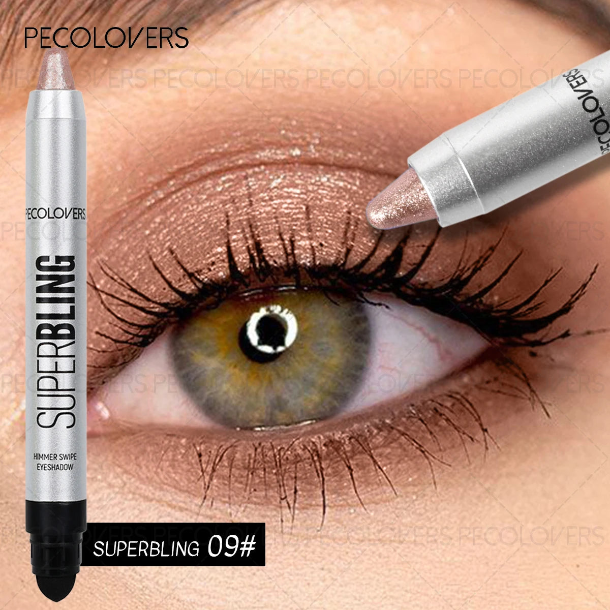 Shiny Eyeshadow Stick Cool Tone Matte Shimmer Combo Ash Brown Golden Qme 09