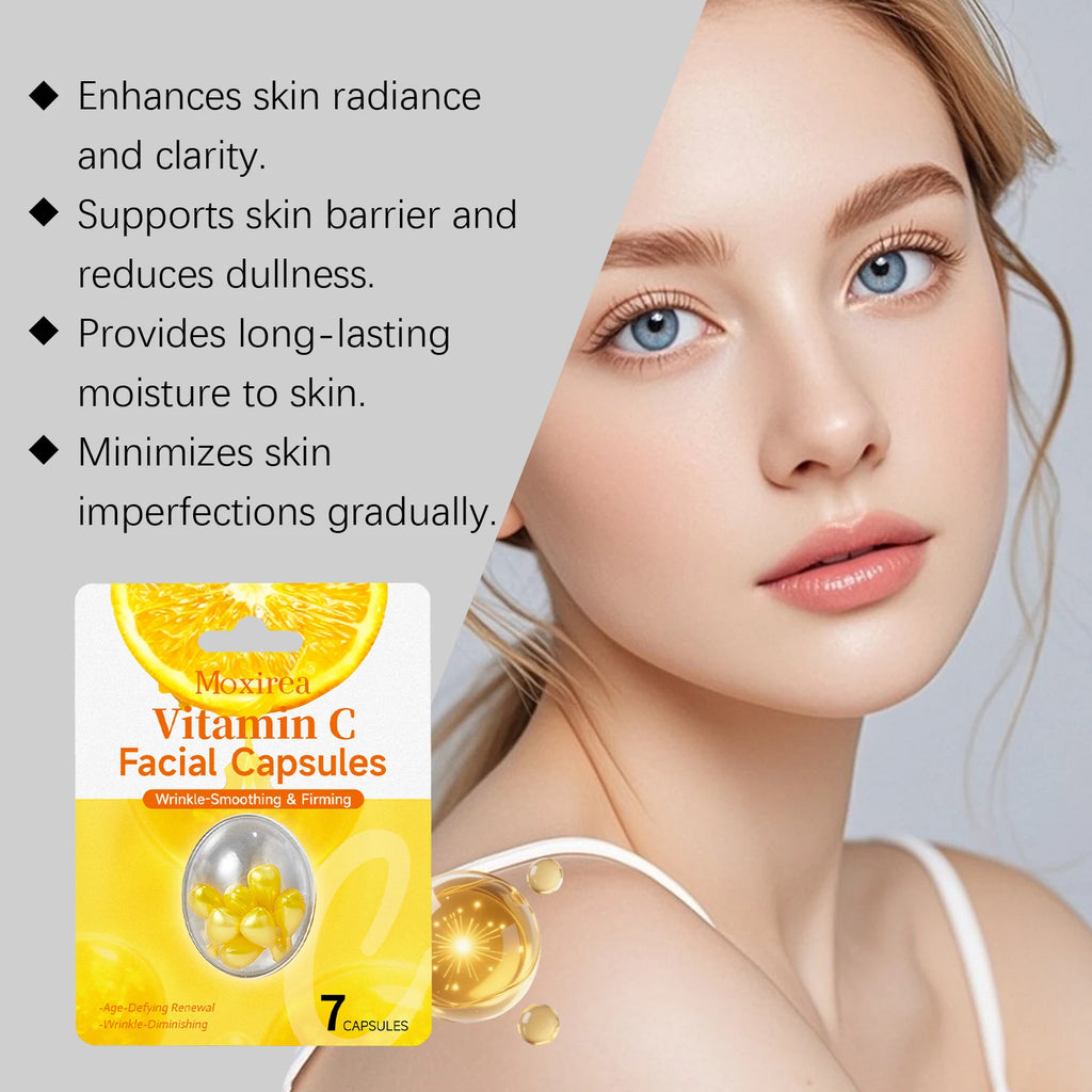 Vitamin C Extract Capsule Brightening Skin Firming Lifting Fade Fine Lines Smooth Moisturizing Repair Collagen Face Care Essence Qme
