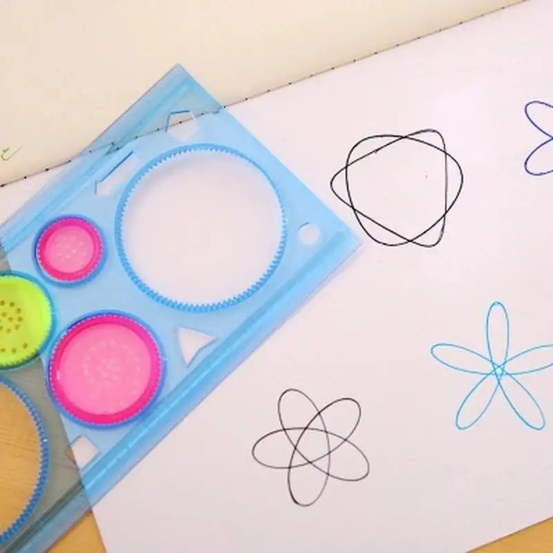 Random Color Painting Multi-function Puzzle Spirograph Geometric Ruler Drafting Tool For Students Drawing Toys Learning Art Tool Qme