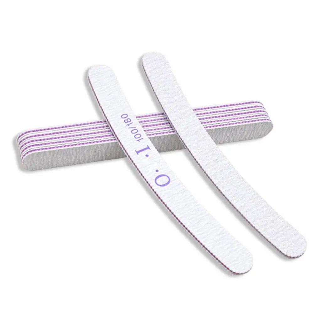 Nail Files 100 180 Professional File Buffers Reusable Double-sided Qme B