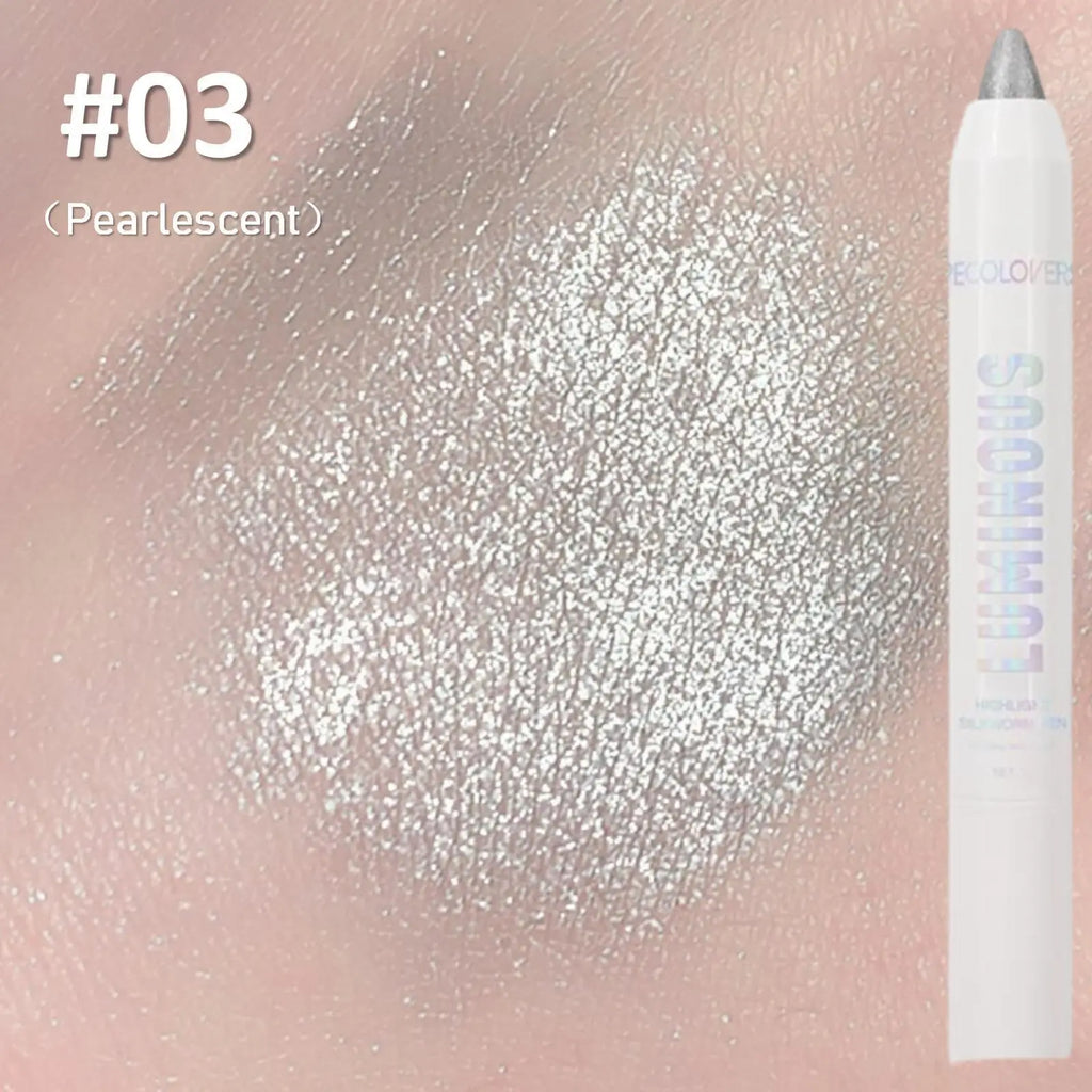 High-gloss Pen Lying Silkworm Highlighter Pen Eyes Corner Brightening Pearl Glitter Matte White Eyeshadow Stick Eye Makeup Qme 03