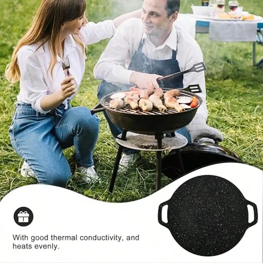 Non Stick Barbecue Baking Tray Thick Korean Black Vermiculite Coated Qme