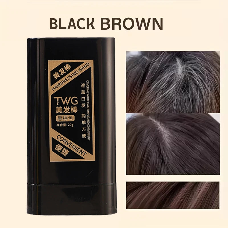 Portable Hair Dye Stick Waterproof Sweat Proof Covers Gray Suitable Qme BLACK BROWN