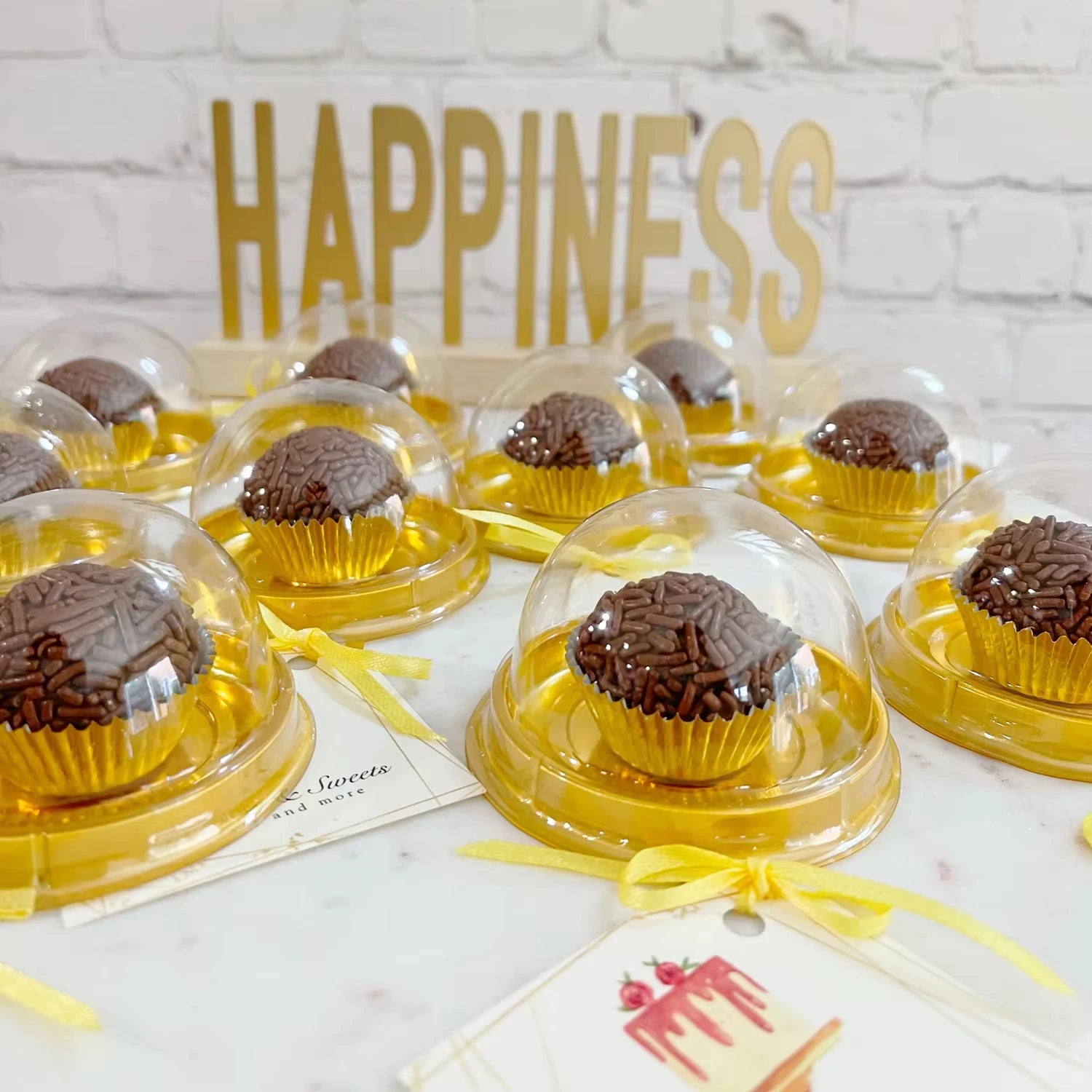 50pcs Mini Transparent Cake Box Container Transparent Cupcake Dome Pastry Baking Packaging Boxes Wedding Party Supplies Gifts Qme