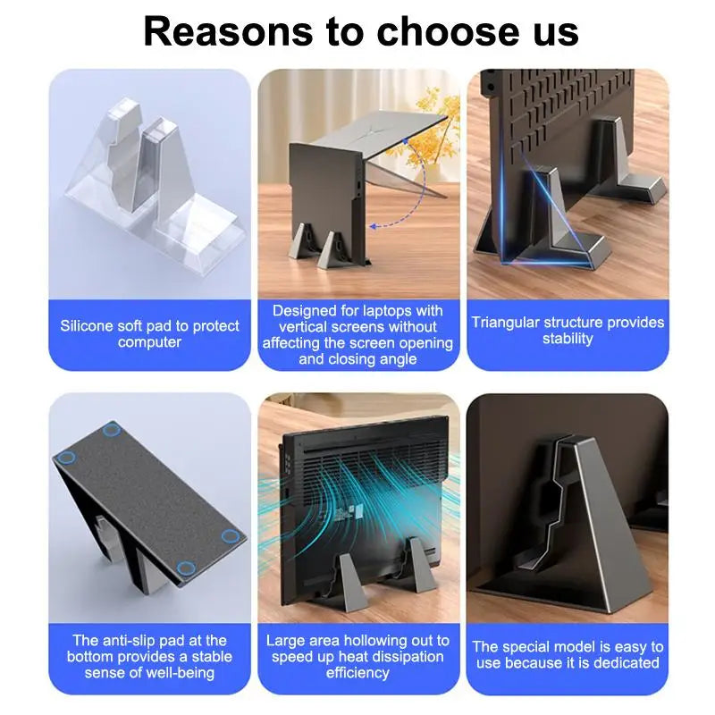 Universal Vertical Laptop Stand Desk Organizer Adjustable Notebook Qme