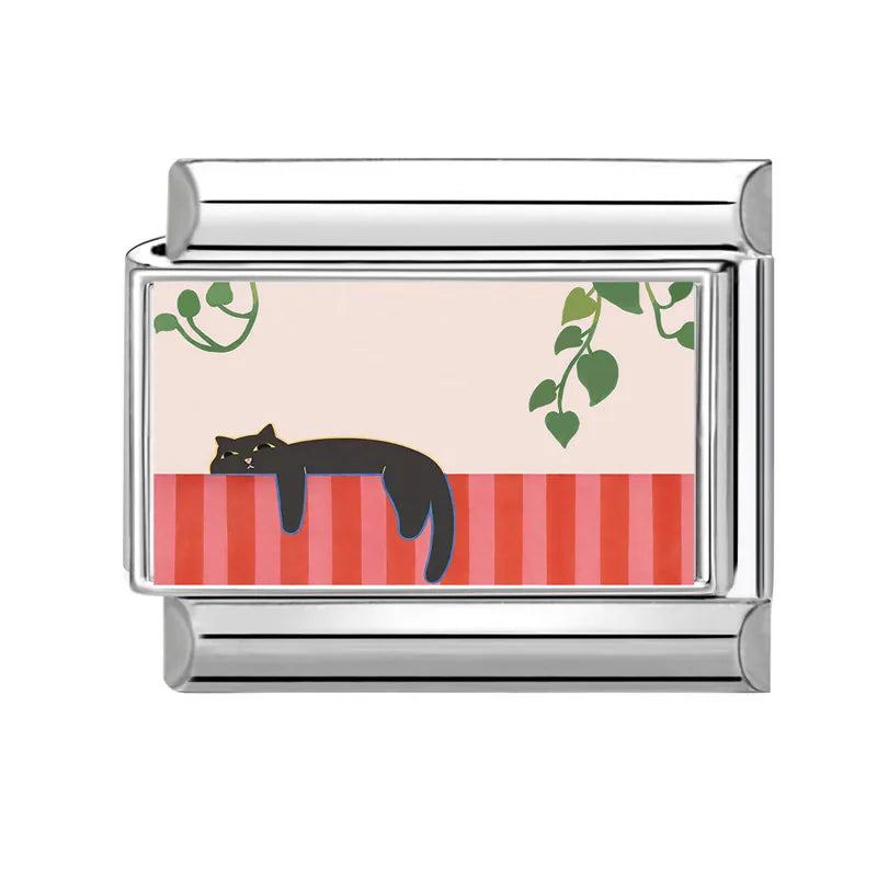 Design Cute Cartoon Animal Pet Series Cat Dog Rabbit Italian Link fit 9mm Stainless Steel Bracelet Making Gift DIY Charm Jewelry Qme Style 41