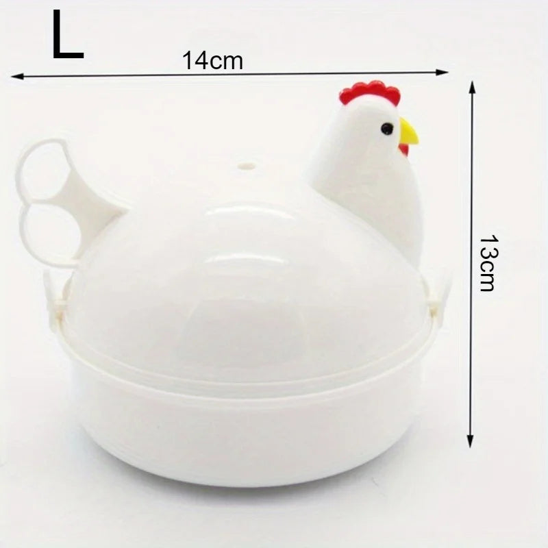 Lovely Chicken Shaped Egg Boiler Steamer 4 Eggs 1Egg Microwave Cooker Qme