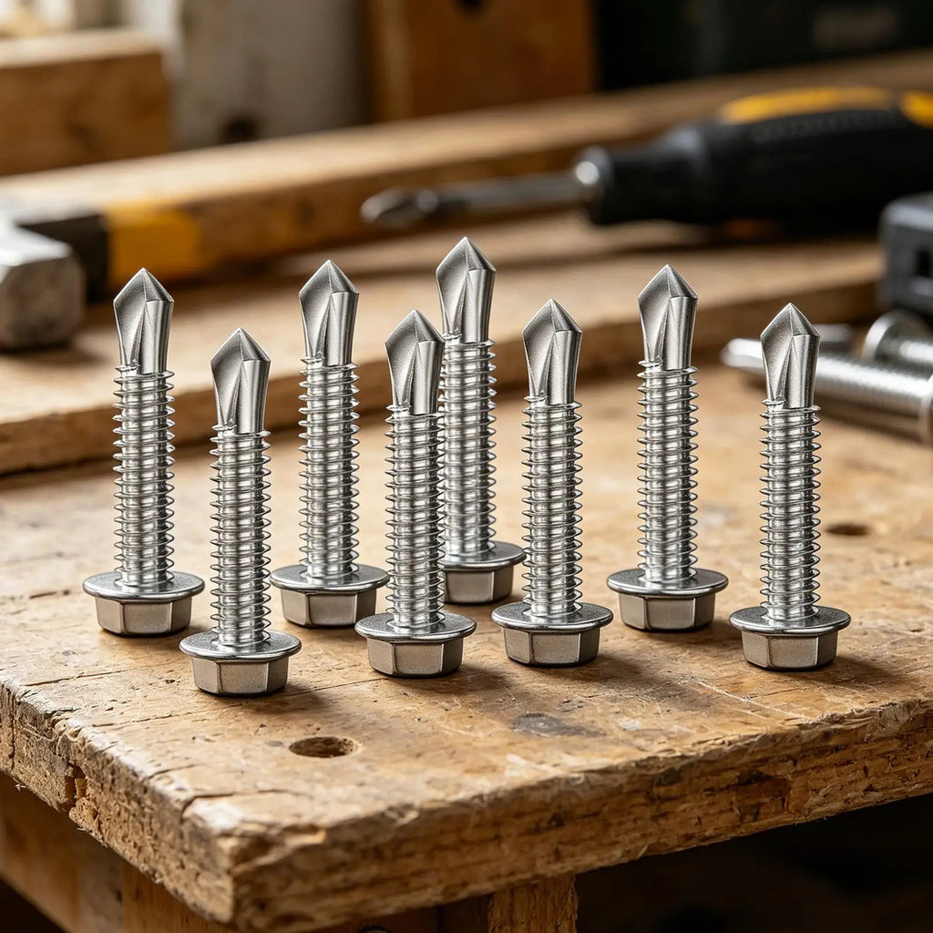 Metal Self Tapping Screws 250 Pieces Stainless Steel Hex Self Drilling Screws For Metal For Adults Technician Mechanic Repair Qme