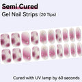 20Tips Shinning Star Semi-cured Gel Nail Wraps Full Cover Sparkly Qme NC240252