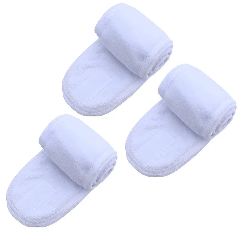 Spa Wide Hairband Adjustable Head Band Women Yoga Bath Shower Makeup Qme 3ps white