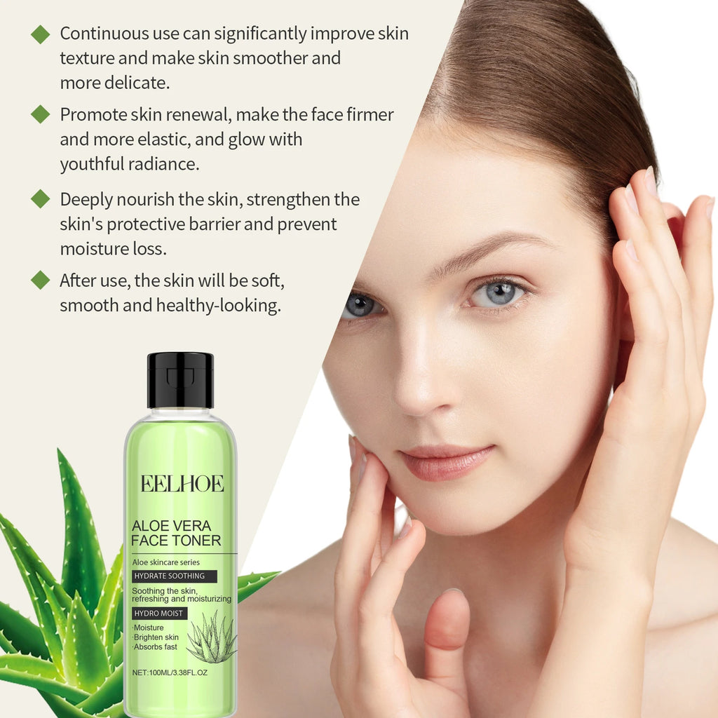 100ml Aloe Vera Toner Tonic Hydration Oil Control Refreshing Rejuvenation Smooth Facial Moisturizing Toner Serum Skin Care New Qme