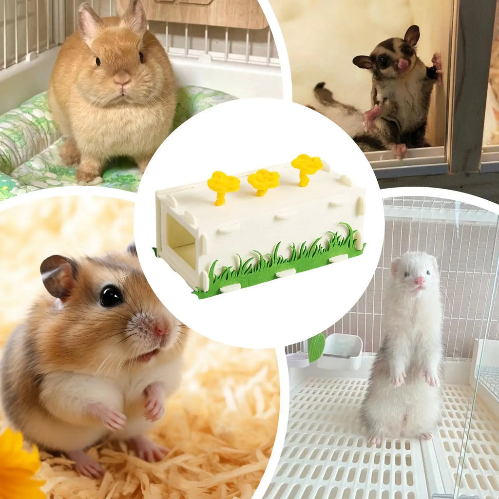 Hamster Bridge Natural Portable Wooden Entertainment Ladder Pet Climbing Bridge Toy for Exercise Play Hiding Foraging Qme