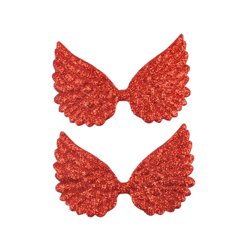 20Pcs 7.2x4.4cm Glitter Random Mix Colorful Wing Patches For Headwear Accessories DIY Scrapbooking Supplies Sewing Clothes Decor Qme 6