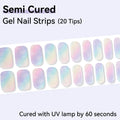 20Tips Sparkly Semi-cured Gel Nail Wraps Full Cover Shinning Pink Qme NC240083