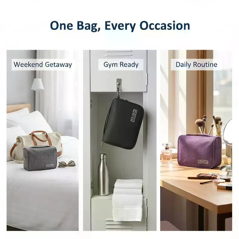 Waterproof Hanging Travel Toiletry Bag Large Capacity Multiple Pockets Perfect For Trips Vacations Getaways Qme