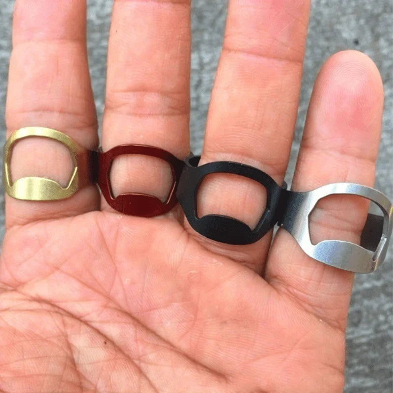 Beer Bottle Opener Rings, Stainless Steel Bottle Opener Beer Opener Ring Finger Ring Beer Bottle Opener for Party Supplies ﻿ Qme