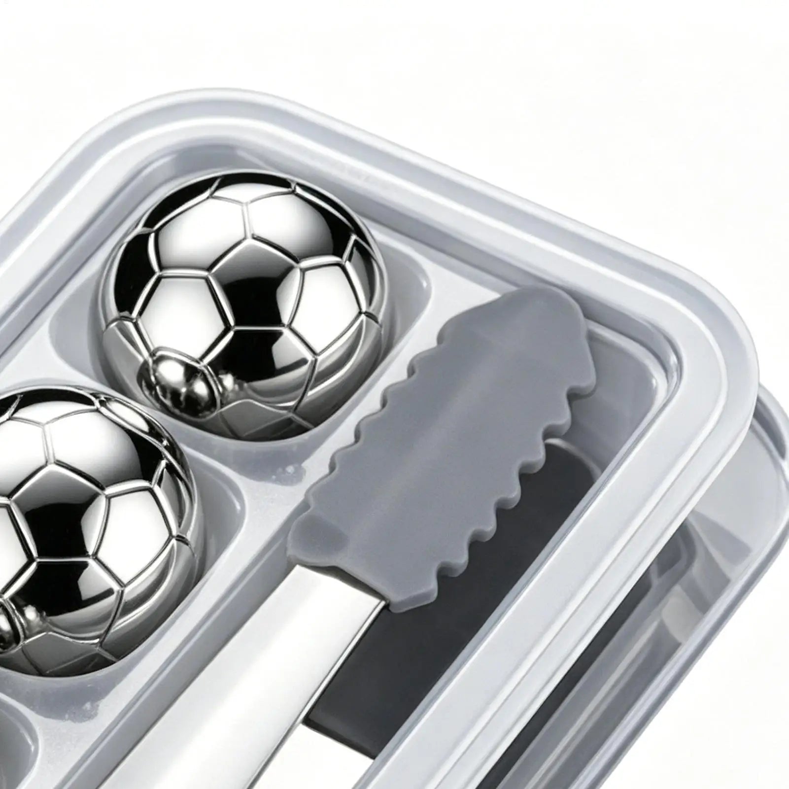 Metal Ice Cubes Reusable Refreezable Football Cooling Rocks 4 Drink Qme