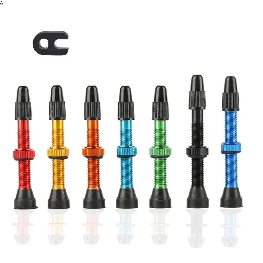 2pcs/bag Bicycle Bike Tubeless Presta Valves Stems Aluminium Alloy 40mm 44mm 48mm 60mm 80mm with Valve Core Removal Tool Qme