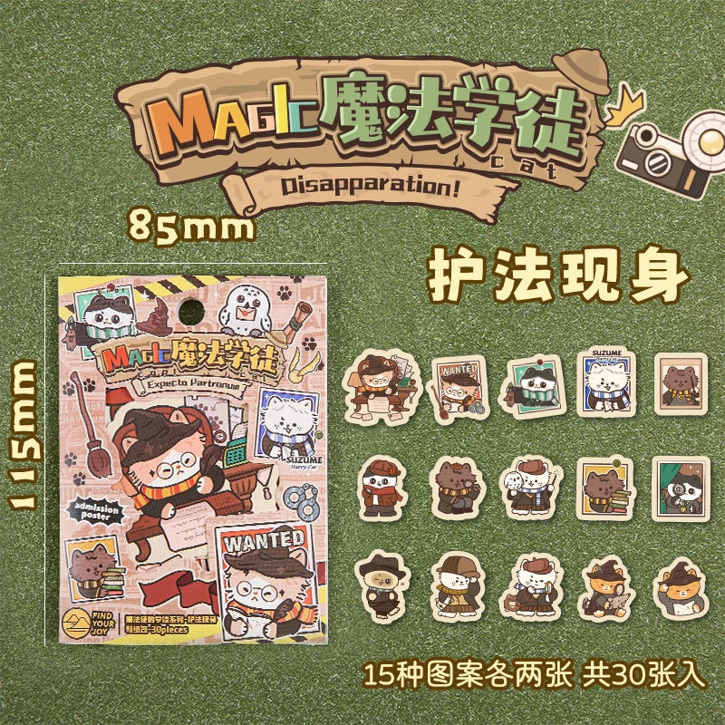 30 pcs/pack Cute Cartoon Stickers DIY Deco Scrapbooking Collage Junk Journal Creative Korea Stationery Craft Supplies Qme A