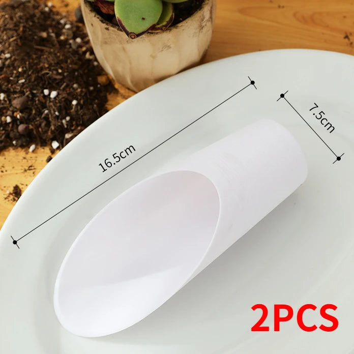 2pcs Plastic Bucket Shovel Potted Cultivation Cylinder Mini Fleshy Plant Soil Spade Shovel Gardening Qme 2PCS-White