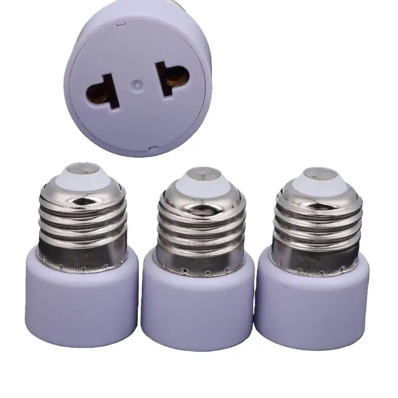 1PC Lamp Socket US/EU Without Light Practical White E27 Plug Bulb Holder Light Fixture Bulb Base Adapter DIY Accessories. Qme