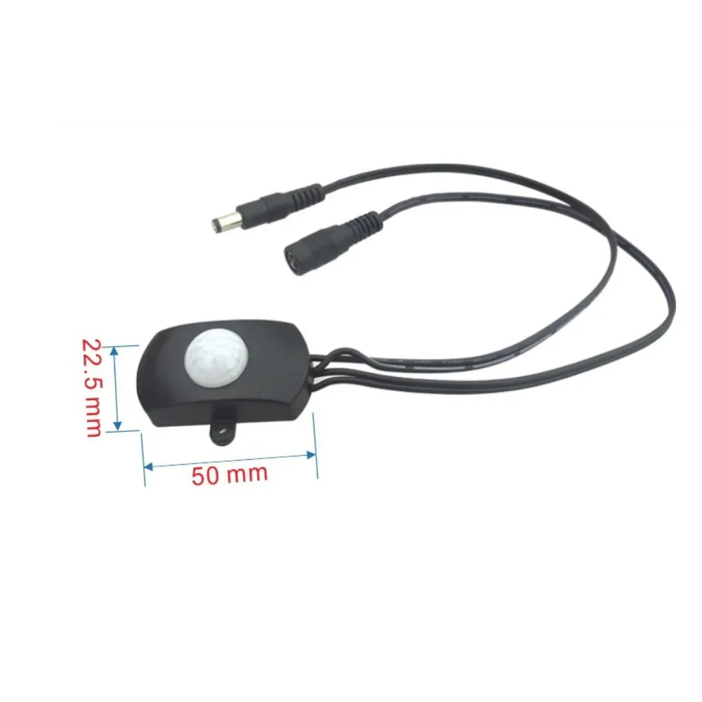 120 degree Mini Outdoor Adjustable Auto PIR Infrared Motion Sensor Detector For LED Light Strip Switch lighting DC 5-24V 5A Qme