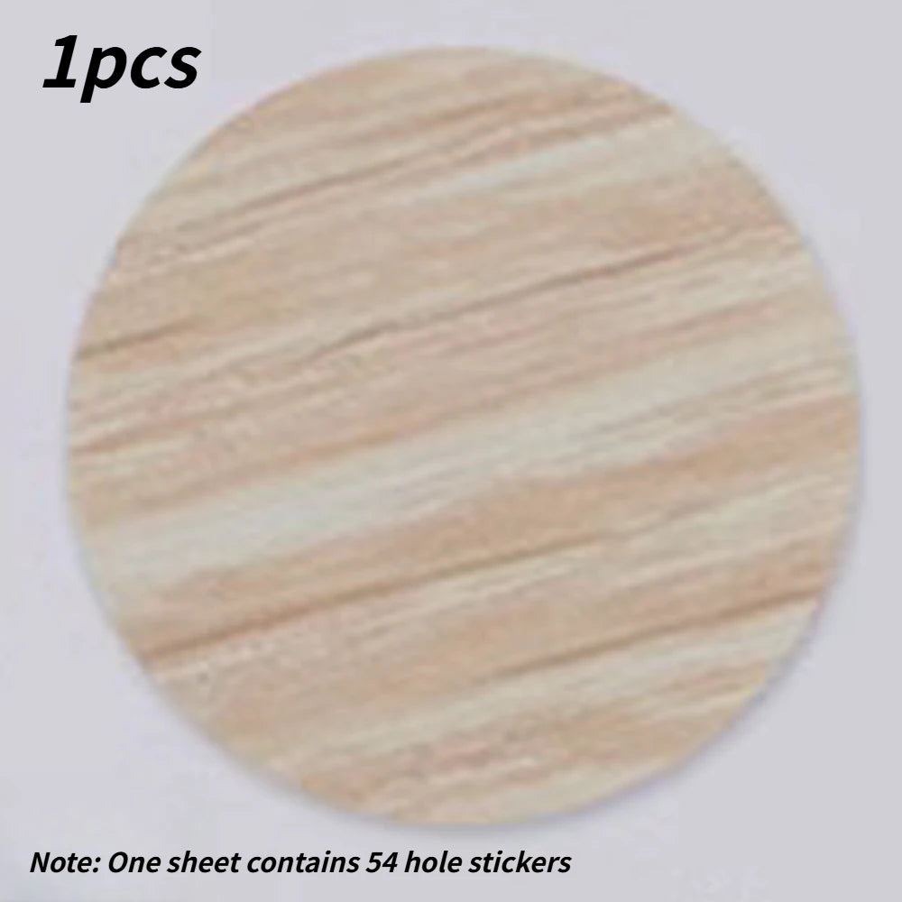 Self-Adhesive Round Screw Cap Cover Stickers Decorative Decals for Cabinet Desk Wood Craft Home Furniture Qme white elm color 1pcs