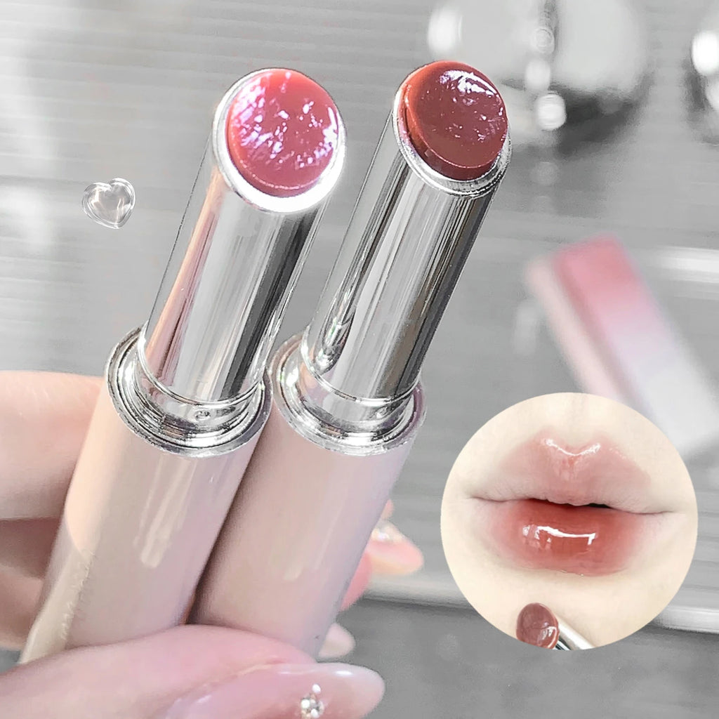 Snowy Design Solid Watery Lipstick Mirror Moisturizing Nourishing Lip Qme