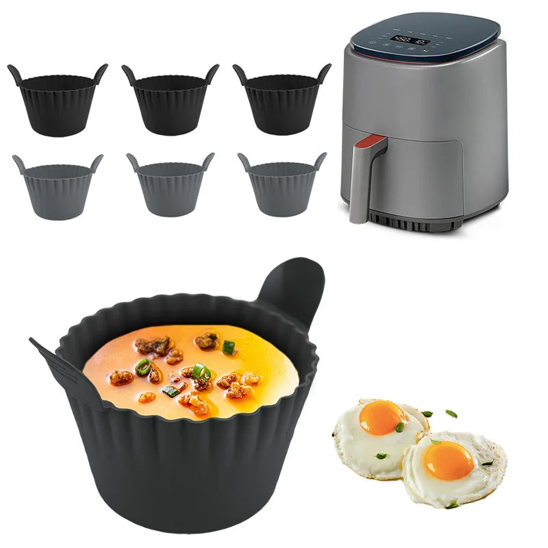 Air Fryer Silicone Egg Mold Thickened Oven-safe Baking Cups Non-toxic Qme