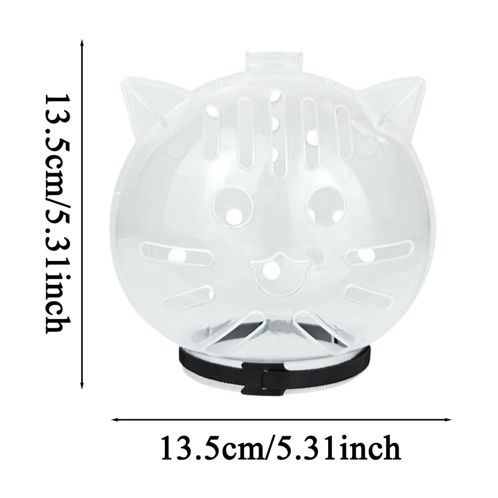 Cat Bubble Muzzle Transparent Breathable Face Cover Cat Hood for Small Dogs Bathing Shedding Nail Trimming Shower Behavior Qme S