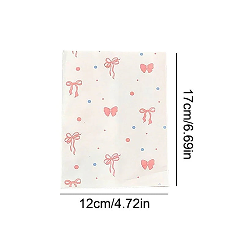 Pink Bowknot Heart Paper Bags Handmade Crafts Wrapping Storage Qme