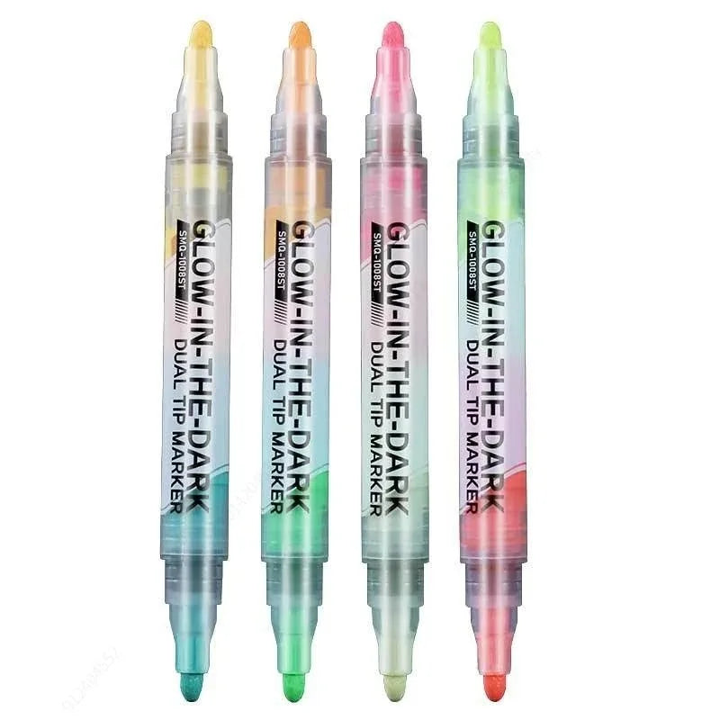 8 Colors/set Neon UV Fluorescent Acrylic Paint Markers Pens, Glow in The Dark Bright DIY Luminous Marker Pen Art Supplies Qme