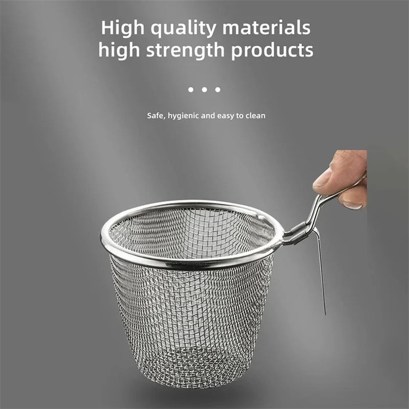 Stainless Steel Mesh Net Strainer Basket Colander Pot Boil Food Qme