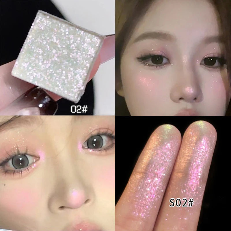 Diamond Monochrome Highlighter Contouring Palette Fine Flash Brighten Eyeshadow Orange Silver Natural Eye Shadow Makeup Cosmetic Qme S20