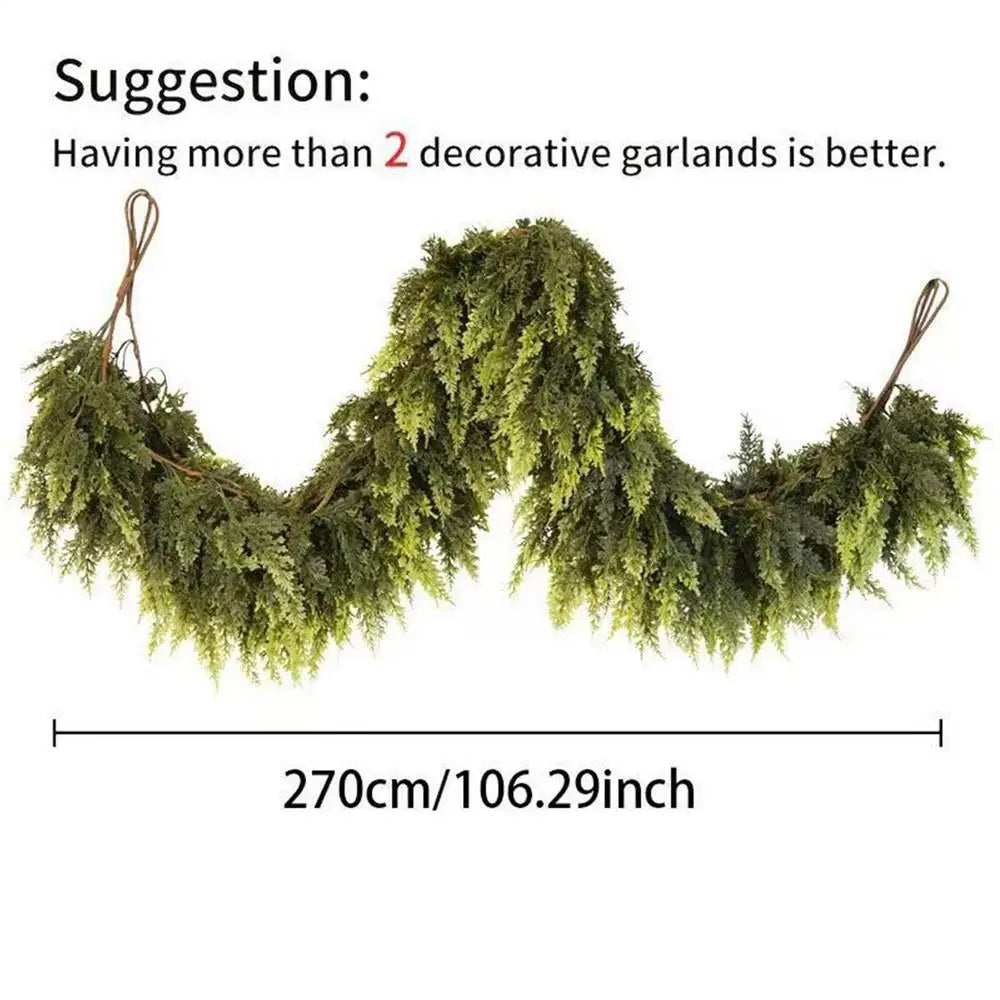 Christmas Garlands Artificial Green Pine Decoration Garland Fireplace Qme Blue China Mainland
