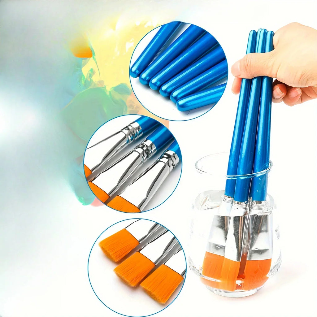 10pcs Pen Brush, Professional art use, Paint Brush, Oil Painting Pen, Paint Pen, Flat Head Painting Pen Qme